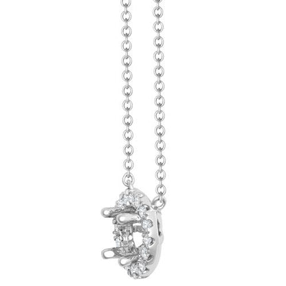 18 Karat Weißgold 0,08 Karat Naturdiamant Halo-Anhänger mit 40-45 cm Kettenverlängerung, besetzt mit einem 0,25 Karat G SI1 Diamanten