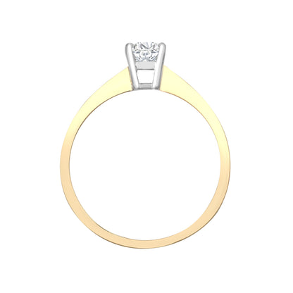 Anello solitario in oro giallo 18 carati con diamante naturale da 0,25 carati