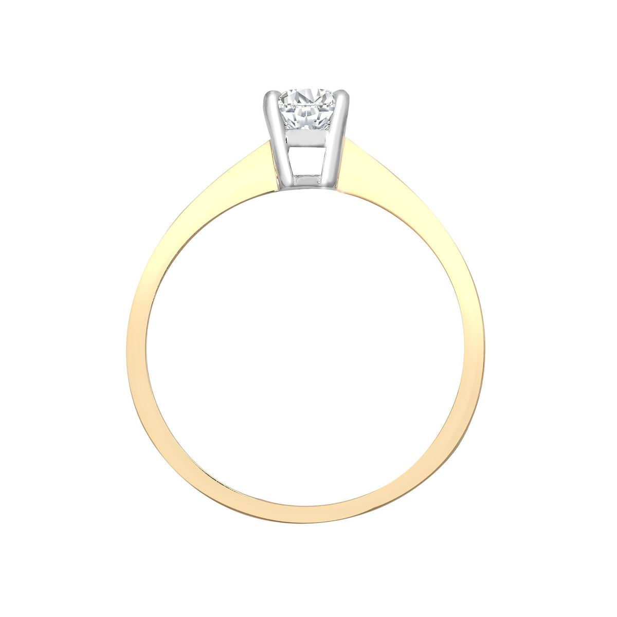 Anello solitario in oro giallo 18 carati con diamante naturale da 0,25 carati