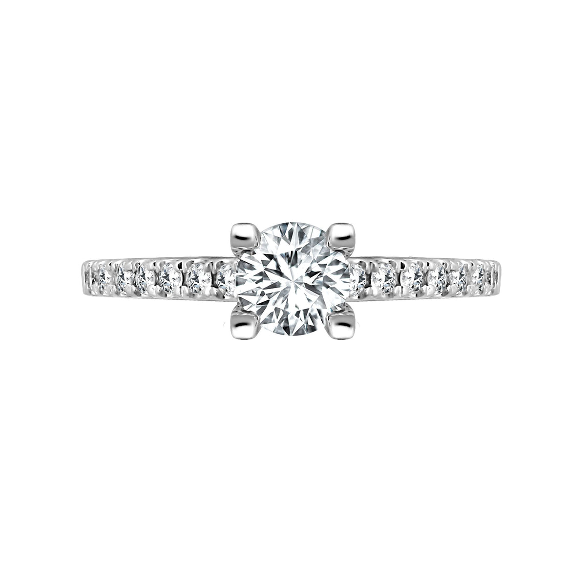 18ct White 0.17ct Natural Diamond Semi Set Ring - Holds 0.25ct