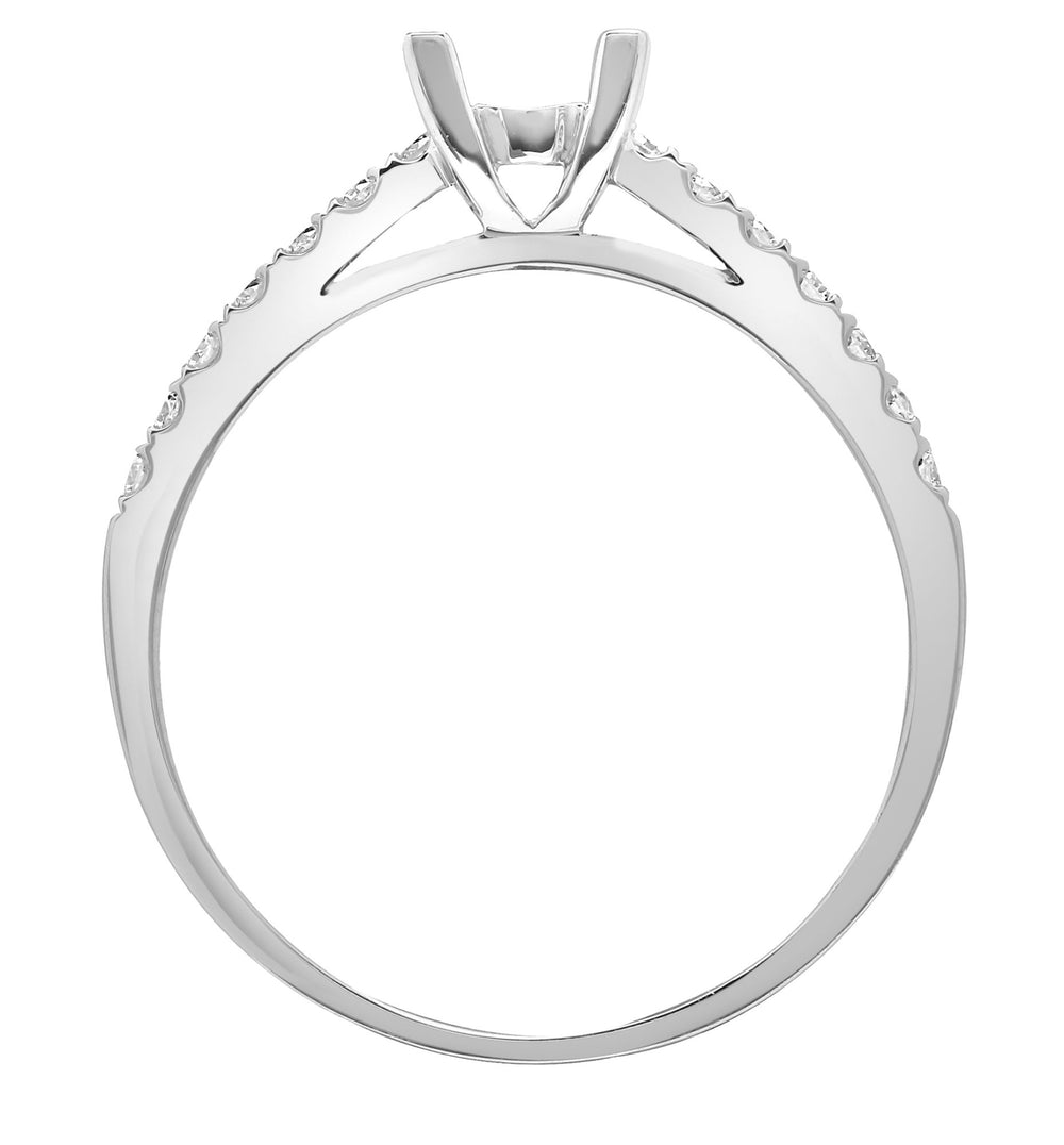 Lab 18ct White 0.17ct Diamond Semi Set Ring - Holds 0.25ct