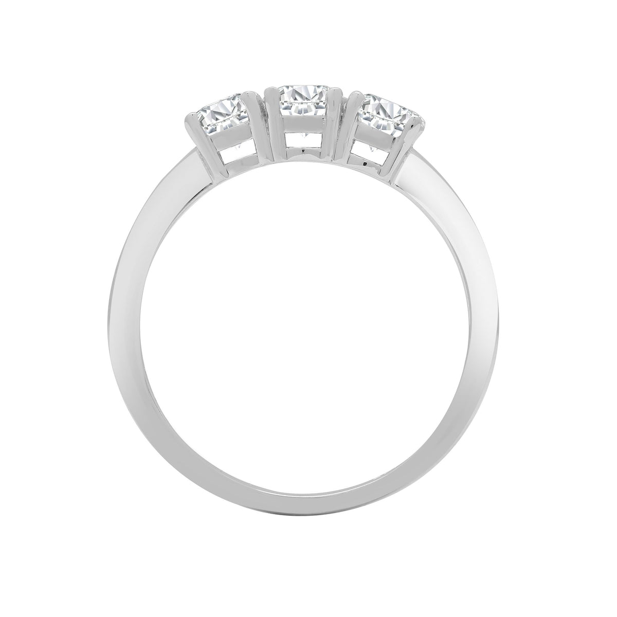 Anello Trilogy in Oro Bianco 9kt con Diamanti Naturali da 0.25ct a Griffe