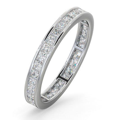 18ct White Gold Channel Set Princess Cut Full Eternity Ring Natural Diamond 1.00ct G VS – Imperial Time