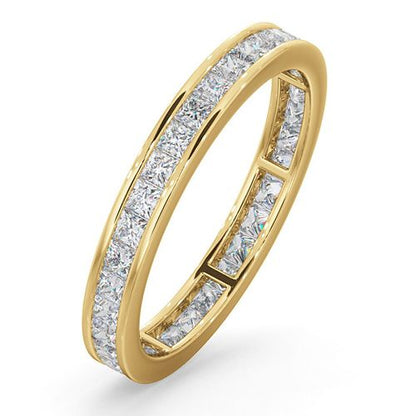 18ct White Gold Channel Set Princess Cut Full Eternity Ring Natural Diamond 1.00ct G VS – Imperial Time