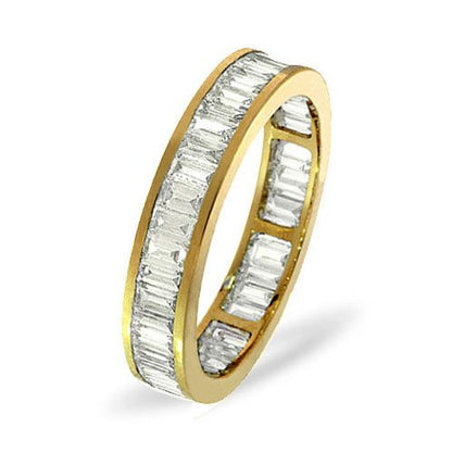 18ct Yellow Gold Channel Set Full Eternity Ring Baguette Natural Diamond 1.00ct G VS – Imperial Time