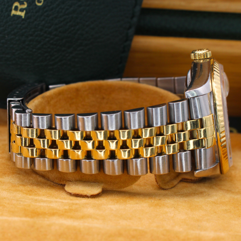 Rolex Datejust 36 16233 Jubilee Bracelet Champagne Dial Yellow Gold Pristine Condition Fluted Bezel 36mm Mechanical Watch - product image from Imperial ...