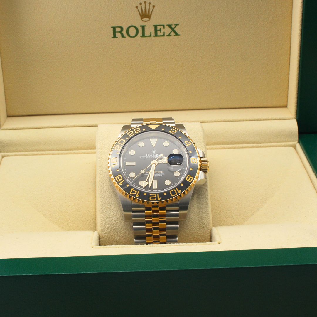 Rolex Gmt-master II 2023 Jubilee Bracelet Black Dial Yellow Gold 2023 Pristine Condition Fluted Bezel 40 Mm Mechanical Watch - product image from Imperia...