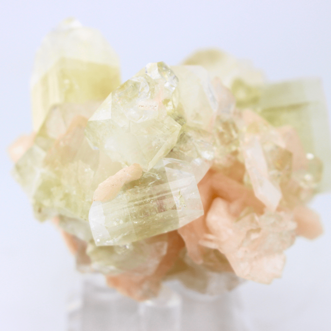 Flourite On Pink Stilbite Gastein Austria 368g