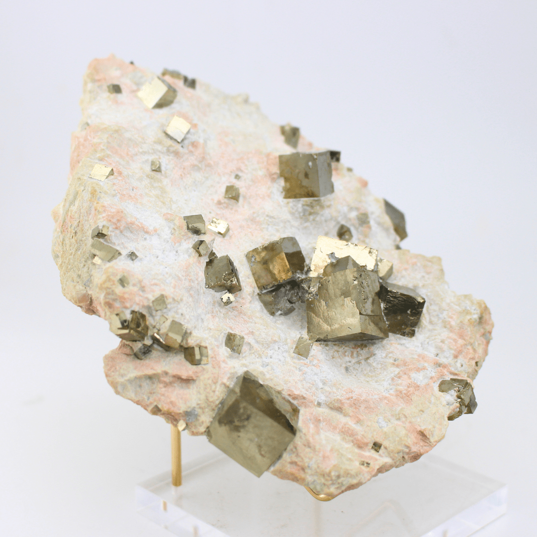 Pyrite On Matrix Naturally Terminated Cubes Navajun Spain 767g