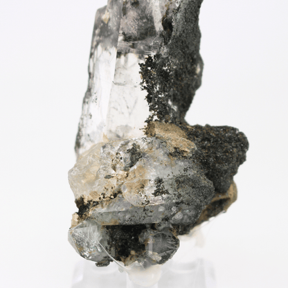 Quarz mit Chlorit, natürlich terminiert, Himalaya, 324, natürliches Mineralienmuster, feines Sammlerstück für Vitrine, geologisches Interesse