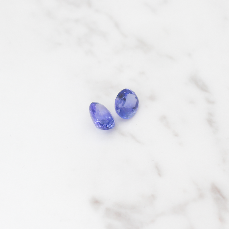 2 Large Tanzanite Stone 6.5CT - Round Cushion Cut