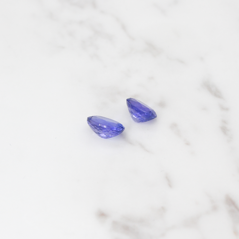 2 Large Tanzanite Stone 6.5CT - Round Cushion Cut