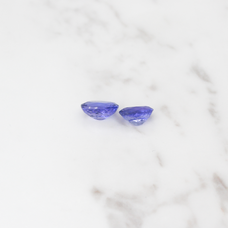 2 Large Tanzanite Stone 6.5CT - Round Cushion Cut