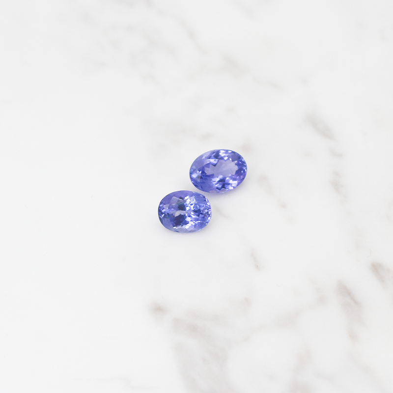 2 Large Tanzanite Stone 6.5CT - Round Cushion Cut