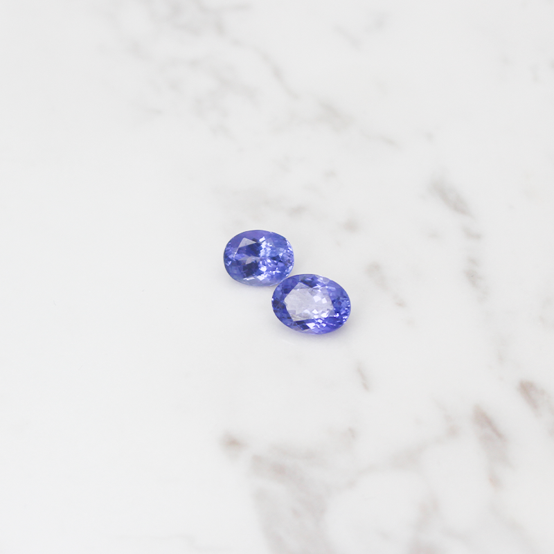 2 Large Tanzanite Stone 6.5CT - Round Cushion Cut