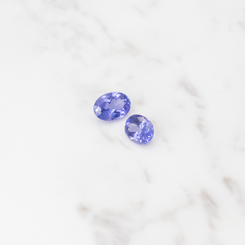 2 Large Tanzanite Stone 6.5CT - Round Cushion Cut