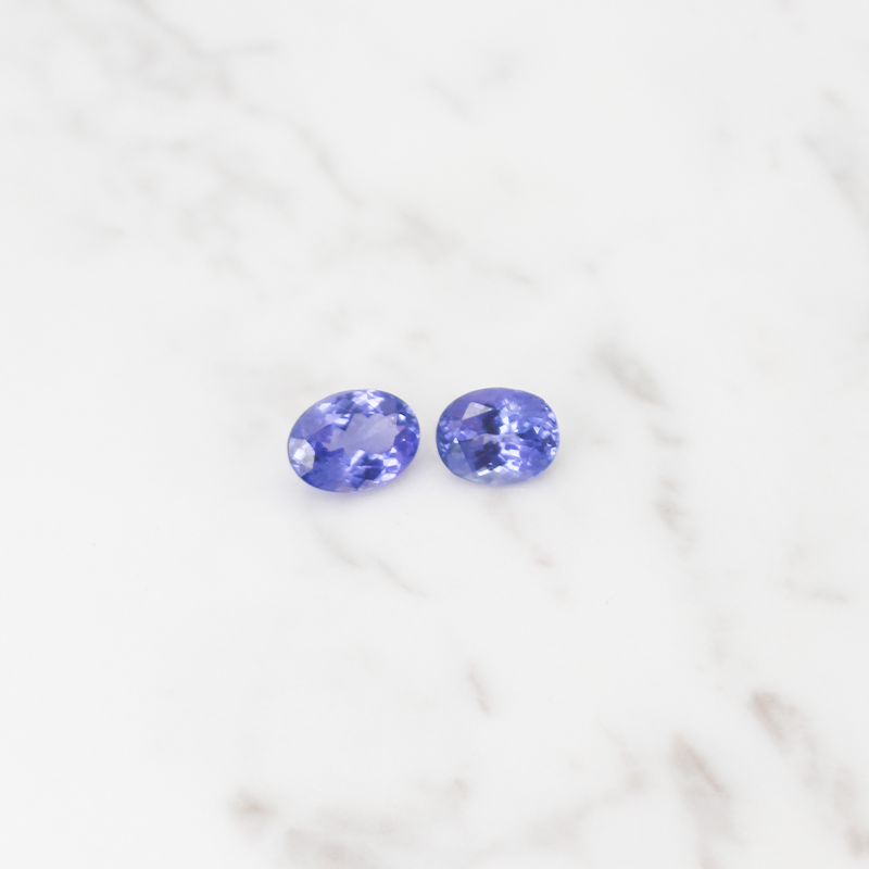 2 Large Tanzanite Stone 6.5CT - Round Cushion Cut