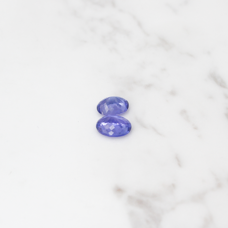 2 Large Tanzanite Stone 6.5CT - Round Cushion Cut