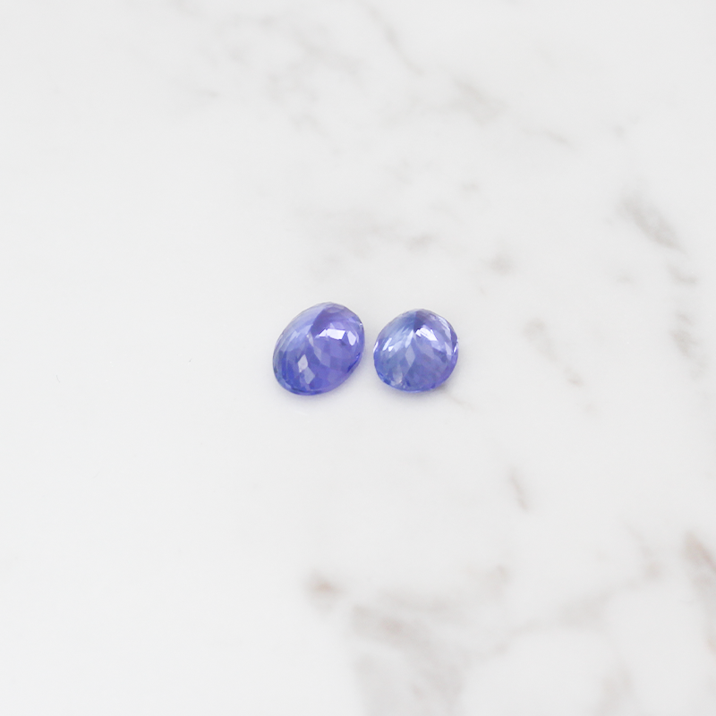 2 Large Tanzanite Stone 6.5CT - Round Cushion Cut