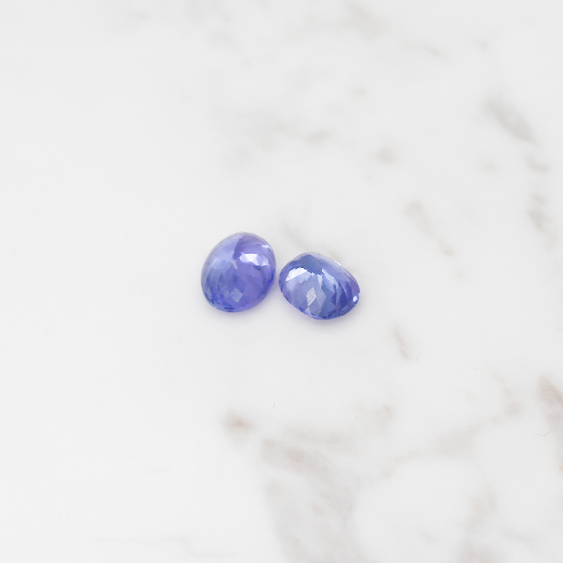 2 Large Tanzanite Stone 6.5CT - Round Cushion Cut