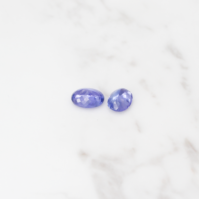 2 Large Tanzanite Stone 6.5CT - Round Cushion Cut