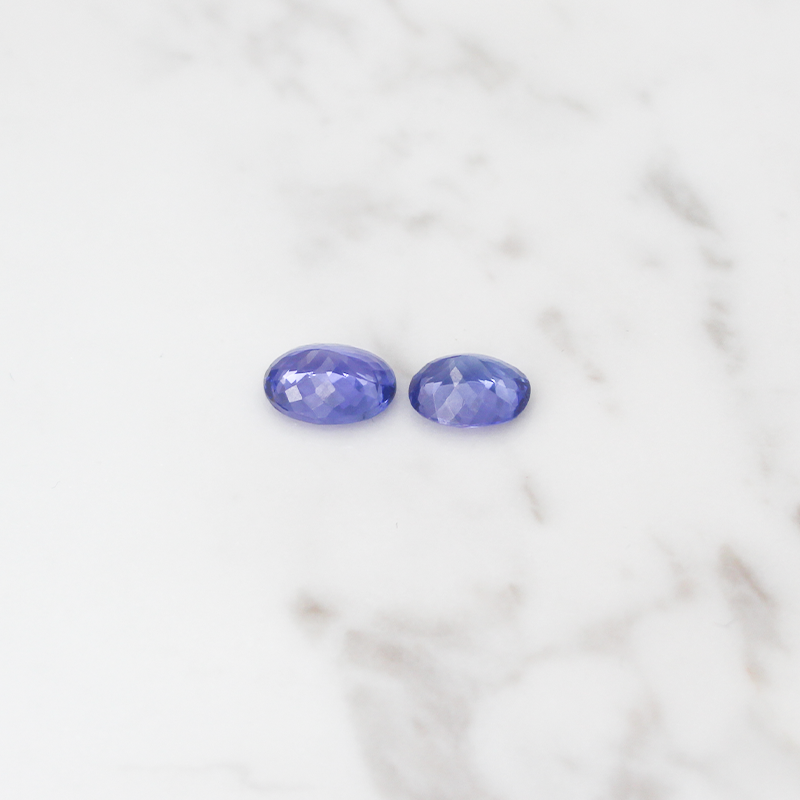 2 Large Tanzanite Stone 6.5CT - Round Cushion Cut