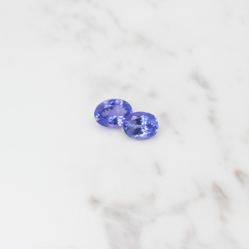 2 Large Tanzanite Stone 6.5CT - Round Cushion Cut