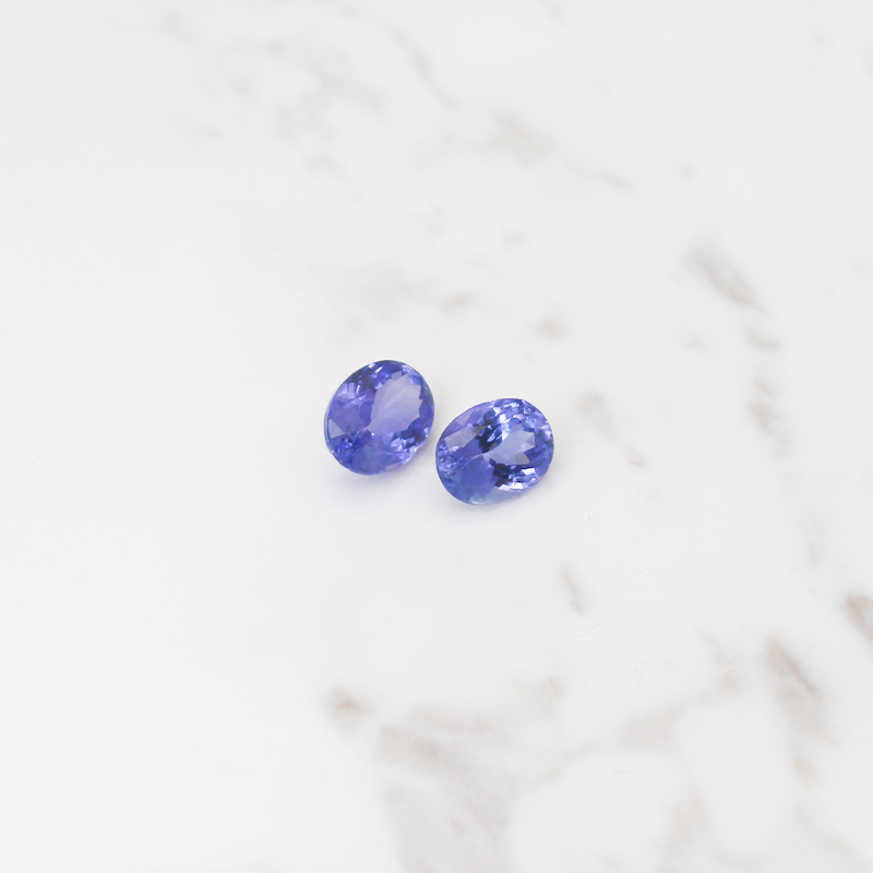2 Large Tanzanite Stone 6.5CT - Round Cushion Cut
