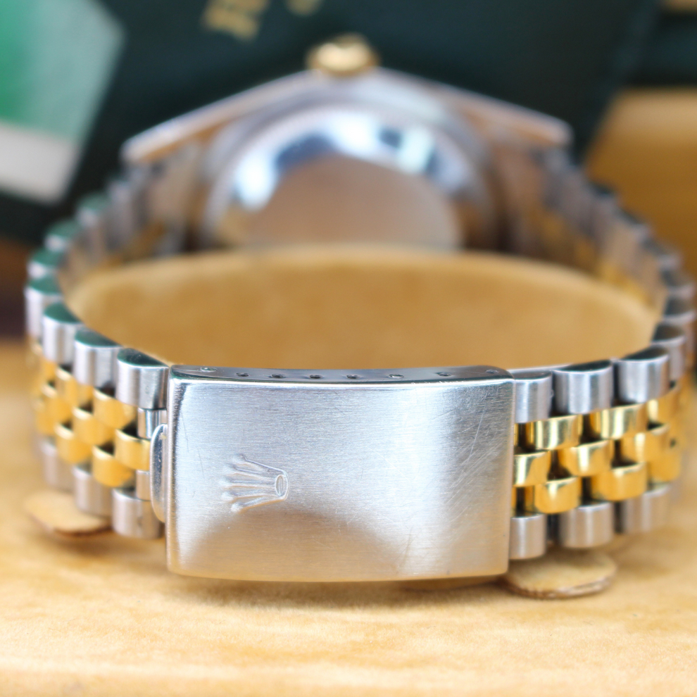 Rolex Datejust 36 16233 Jubilee Bracelet Champagne Dial Yellow Gold Pristine Condition Fluted Bezel 36mm Mechanical Watch - product image from Imperial ...