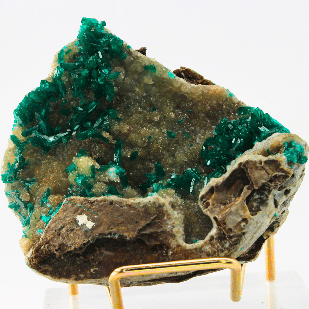 Dioptase Crystal Naturally Terminated Namibia Africa 215 Natural Mineral Specimen Fine Collectable Cabinet Display Piece Geological Interest