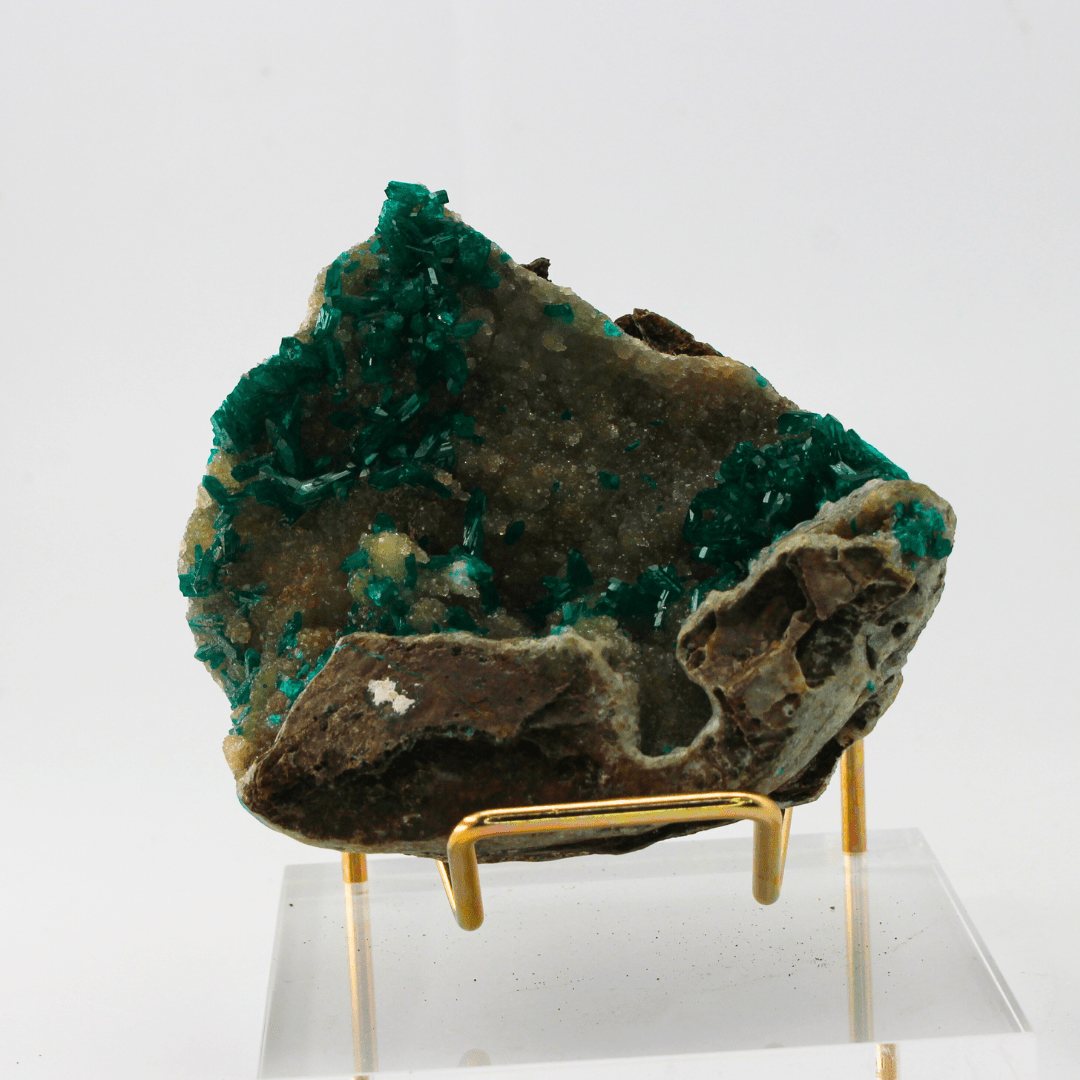 Dioptase Crystal Naturally Terminated Namibia Africa 215 Natural Mineral Specimen Fine Collectable Cabinet Display Piece Geological Interest