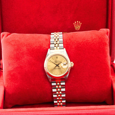 Rolex Lady Datejust 69173 Jubilee Bracelet Champagne Dial Stainless Steel 1988 Pristine Condition Fluted Bezel 26 Mm Mechanical Watch - product image fro...