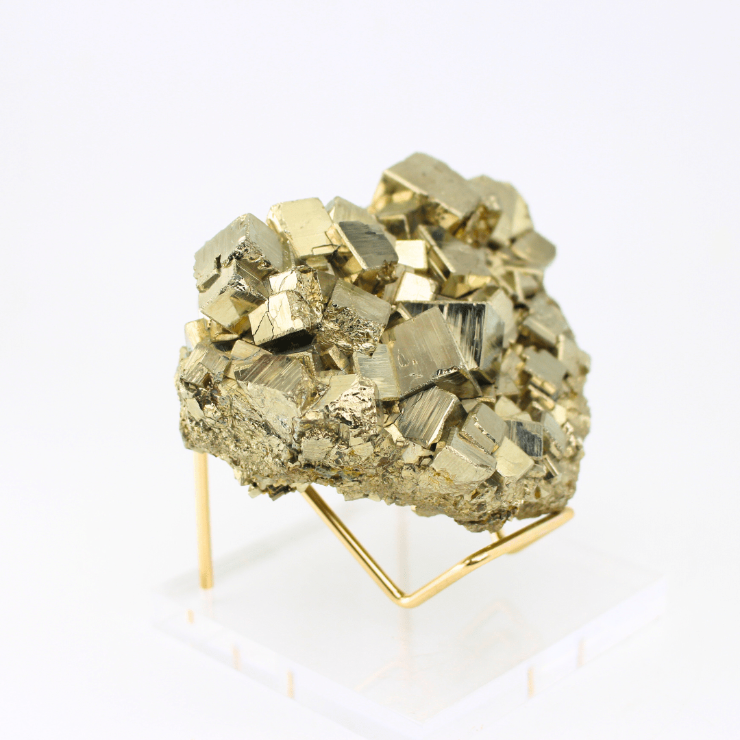 Pyrite Heart Cluster Naturally Terminated Cubes Navajun Spain 675 Natural Mineral Specimen Fine Collectable Cabinet Display Piece