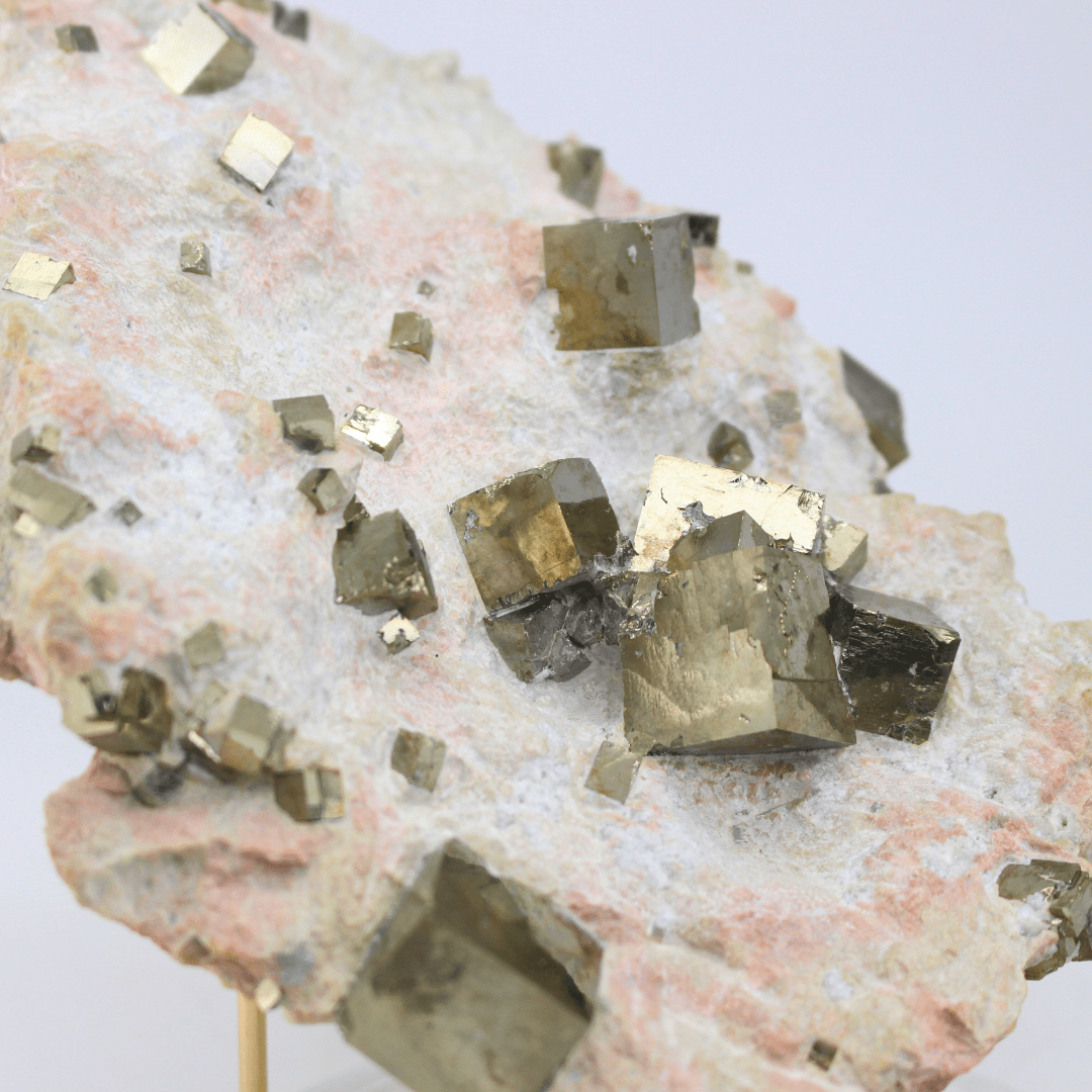 Pyrite On Matrix Naturally Terminated Cubes Navajun Spain 767 Natural Mineral Specimen Fine Collectable Cabinet Display Piece Geological