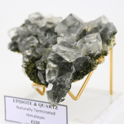 Epidote & Quartz Naturally Terminated Himalayas 329 Natural Mineral Specimen Fine Collectable Cabinet Display Piece Geological Interest