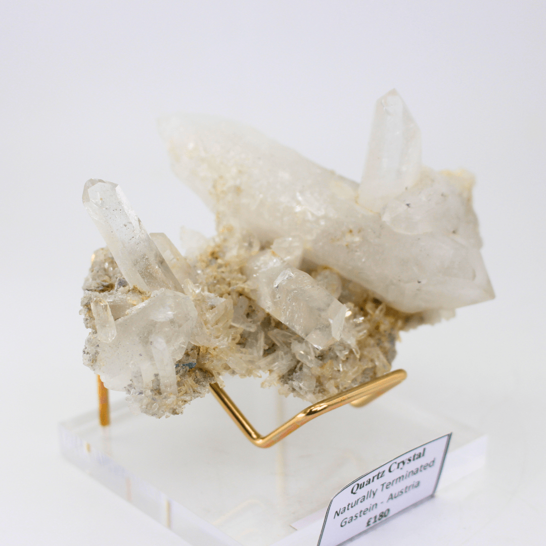 Quartz Crystal Naturally Terminated Gastein Austria 317 Natural Mineral Specimen Fine Collectable Cabinet Display Piece Geological Interest