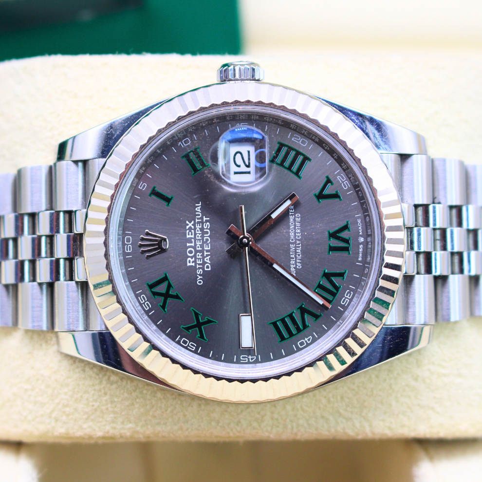Rolex Datejust 41 126334 Wimbledon Jubilee Bracelet Rhodium Dial Stainless Steel 2024 Unworn Condition Fluted Bezel 41 Mm Mechanical - product image from...