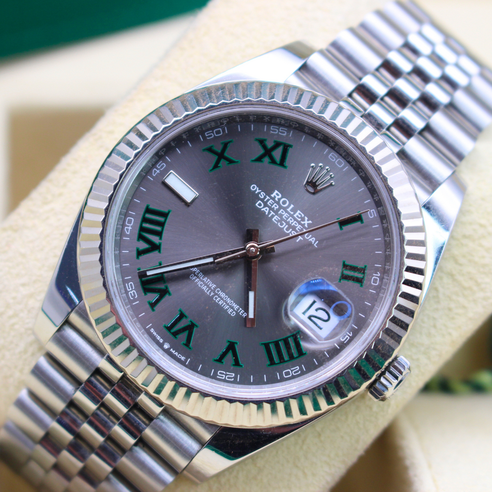 Rolex Datejust 41 126334 Wimbledon Jubilee Bracelet Rhodium Dial Stainless Steel 2024 Unworn Condition Fluted Bezel 41 Mm Mechanical - product image from...