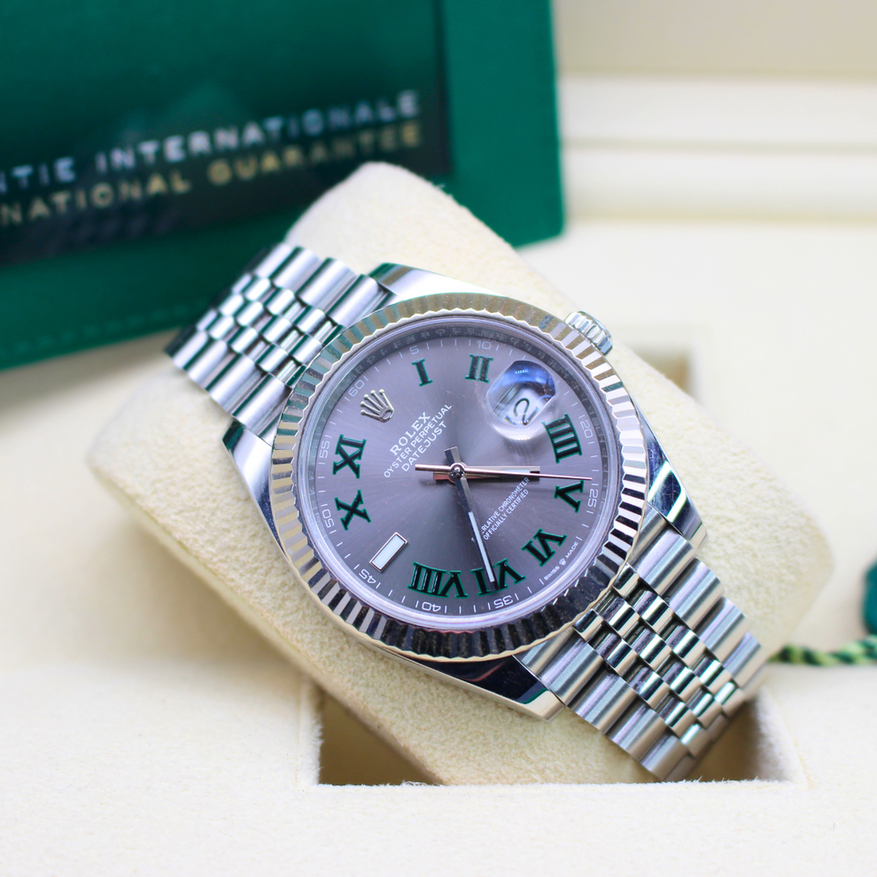 Rolex Datejust 41 126334 Wimbledon Jubilee Bracelet Rhodium Dial Stainless Steel 2024 Unworn Condition Fluted Bezel 41 Mm Mechanical - product image from...