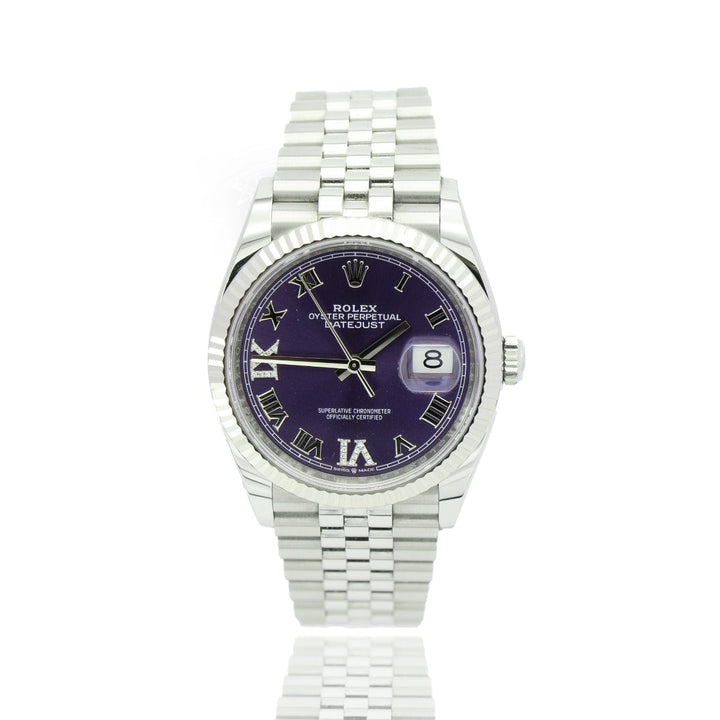 Rolex Datejust 36 126234 Jubilee Bracelet Aubergine Dial Stainless Steel Unworn Condition Fluted Bezel 36mm Mechanical Watch - product image from Imperi...