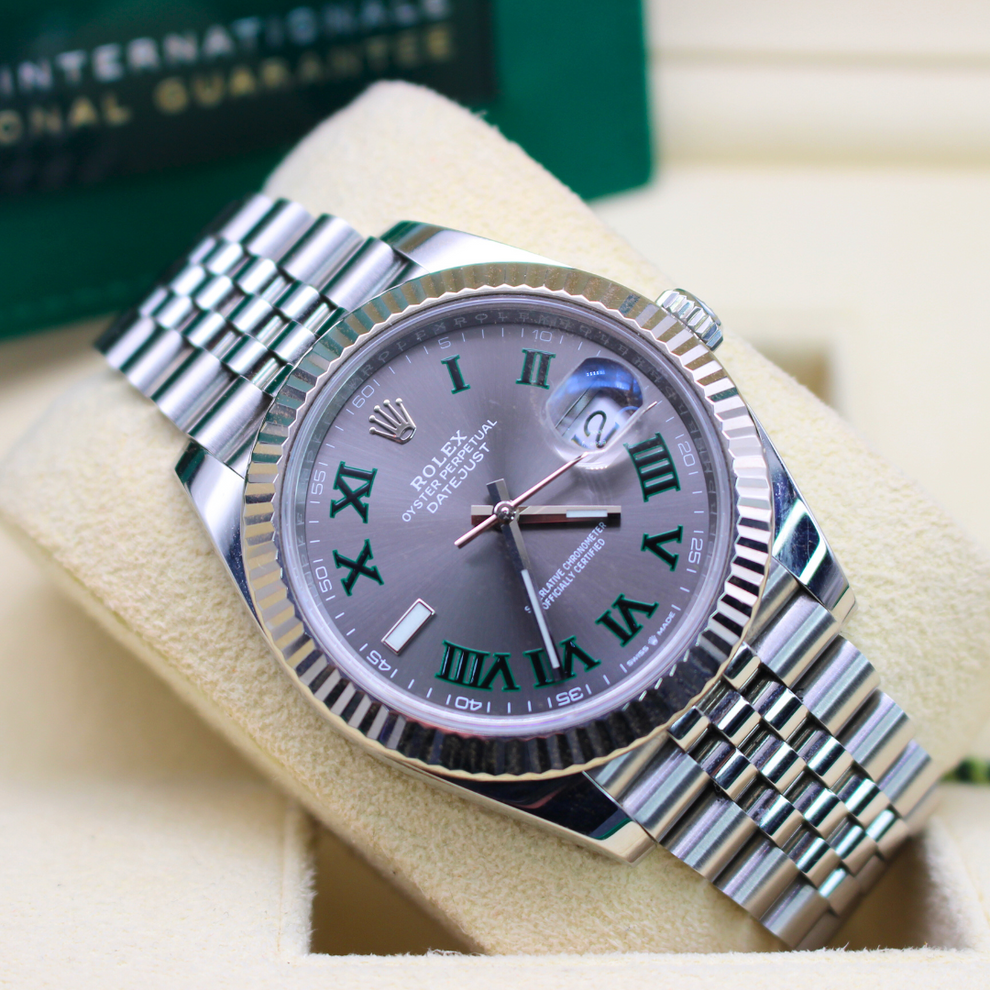 Rolex Datejust 41 126334 Wimbledon Jubilee Bracelet Rhodium Dial Stainless Steel 2024 Unworn Condition Fluted Bezel 41 Mm Mechanical - product image from...