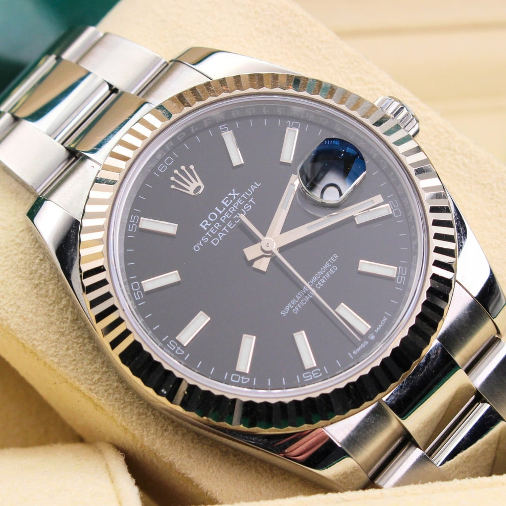 Rolex Datejust 41 126334 Oyster Bracelet Black Dial Stainless Steel 2022 Pristine Condition Fluted Bezel 41 Mm Mechanical Watch - product image from Impe...