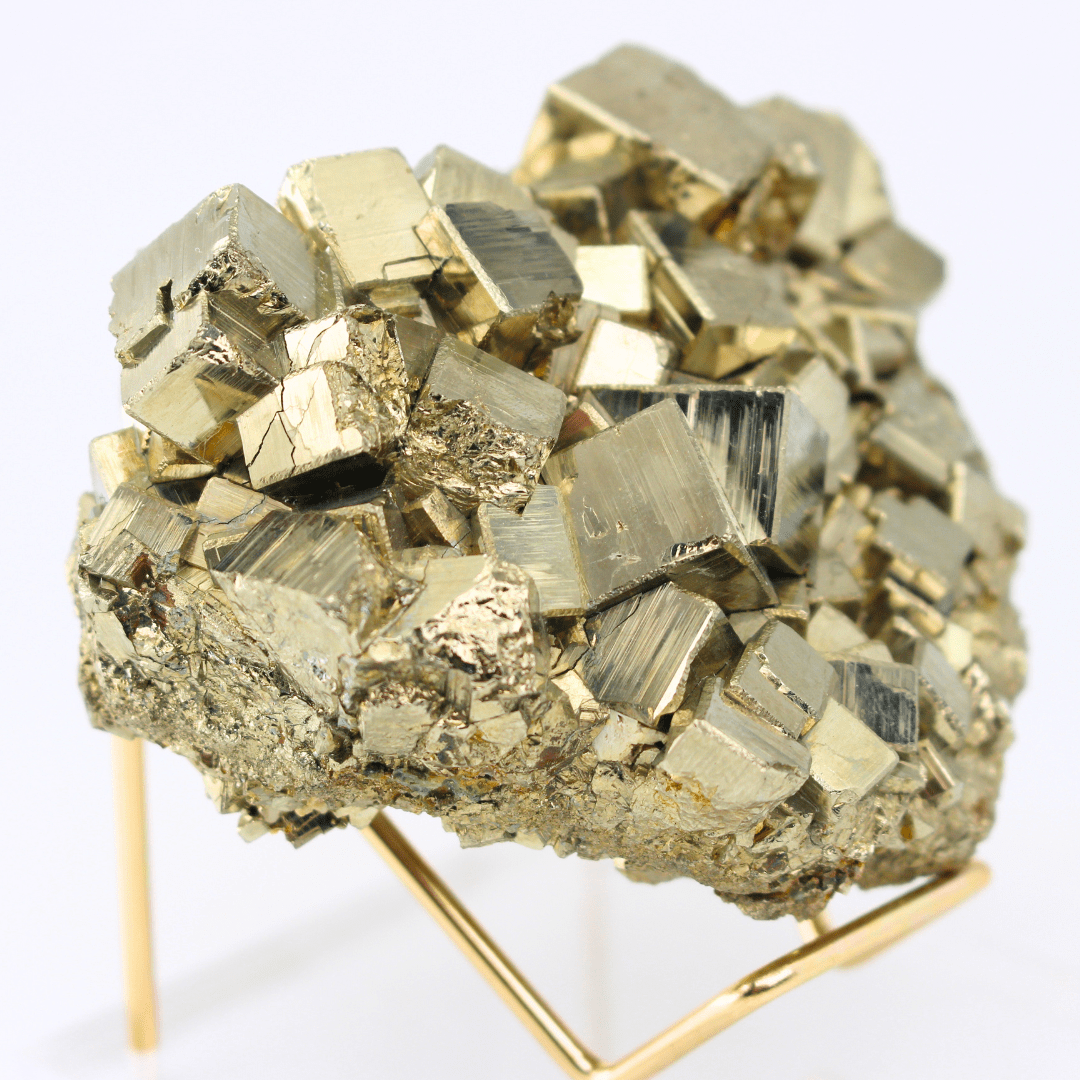 Pyrite Heart Cluster Naturally Terminated Cubes Navajun Spain 675g