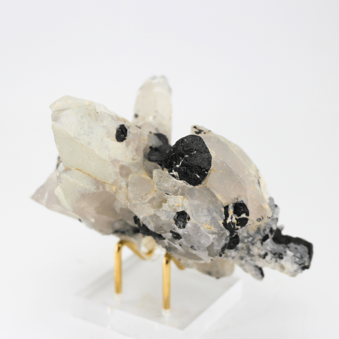 Quartz x Tourmaline Naturally Terminated Himalayas 385 Natural Mineral Specimen Fine Collectable Cabinet Display Piece Geological Interest