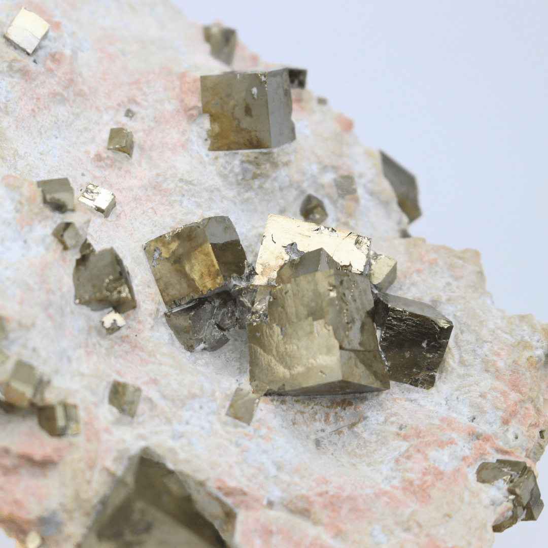 Pyrite On Matrix Naturally Terminated Cubes Navajun Spain 767 Natural Mineral Specimen Fine Collectable Cabinet Display Piece Geological