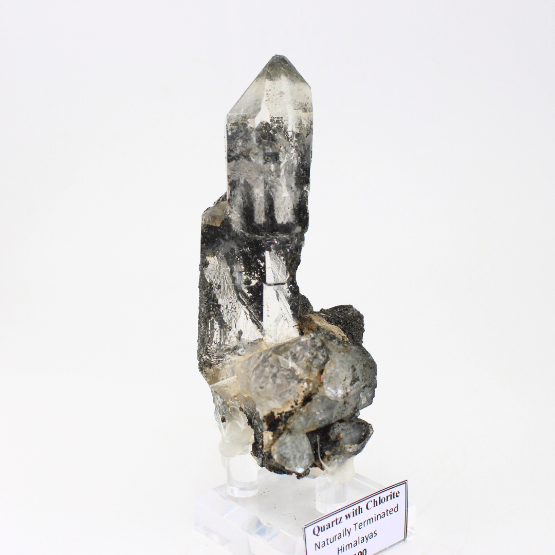 Quartz With Chlorite Naturally Terminated Himalayas 324 Natural Mineral Specimen Fine Collectable Cabinet Display Piece Geological Interest