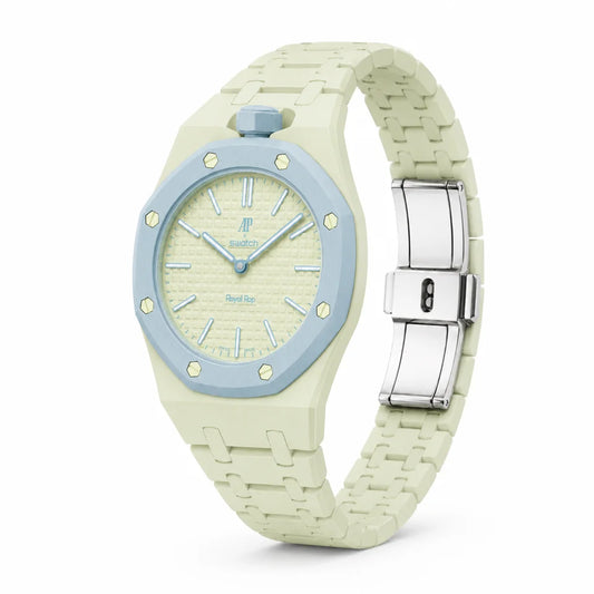 Swatch x Audemars Piguet Royal Pop BLAUE ACHT Watch with Bioceramic Bracelet Strap & Case SSX03L101N – New Unworn