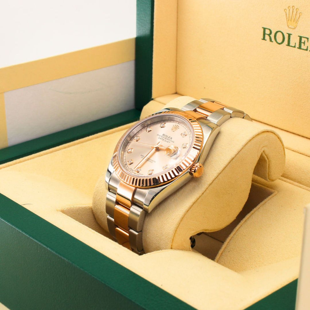 Rolex Datejust 41 126331 Oyster Bracelet Pink Dial Rose Gold 2020 Pristine Condition 24-hour 41 Mm Mechanical Watch - product image from Imperial T...