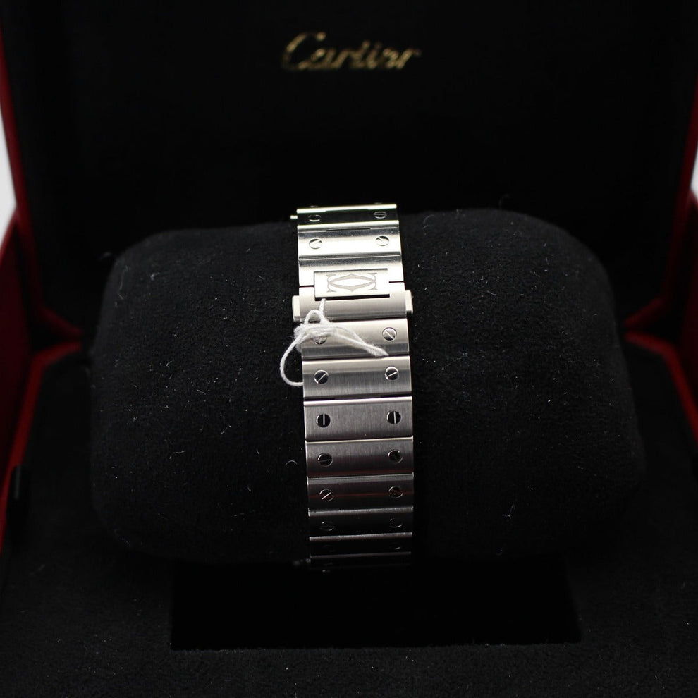 nan cartier santos wssa0065 large brown dial 2024 interchangeable leather strap - product image from Imperial Time UK Ltd