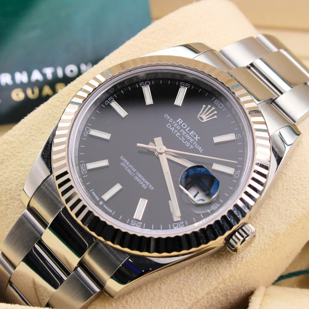 Rolex Datejust 41 126334 Oyster Bracelet Black Dial Stainless Steel 2022 Pristine Condition Fluted Bezel 41 Mm Mechanical Watch - product image from Impe...